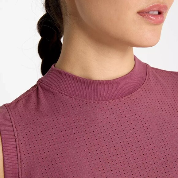 Calia Tops - CALIA Women's Open Mesh Mock Neck Sleeveless Tank Mauveberry Size XL Pull Over